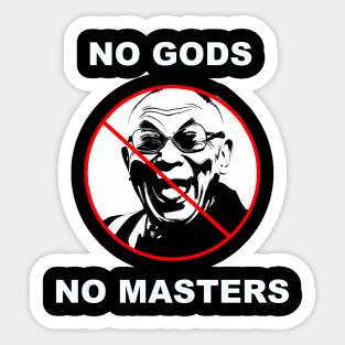 No Gods No Masters - Dalai Lama Sticker